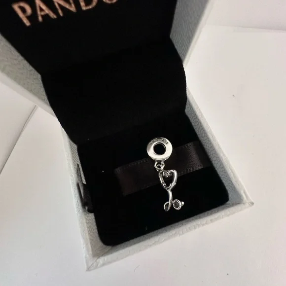 Pandora Stethoscope Nurse Doctor Silver 925 Ale Charm #201 - Picture 2 of 5